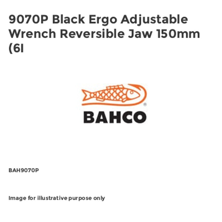 9070P Black Ergo Adjustable Wrench Reversible Jaw 150mm (6I BAH9070P