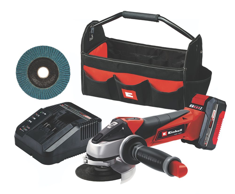 Einhell TE-AG 18/115 Li 18V 1 x 4.0Ah Li-Ion Power X-Change 4.5"  Cordless Angle Grinder