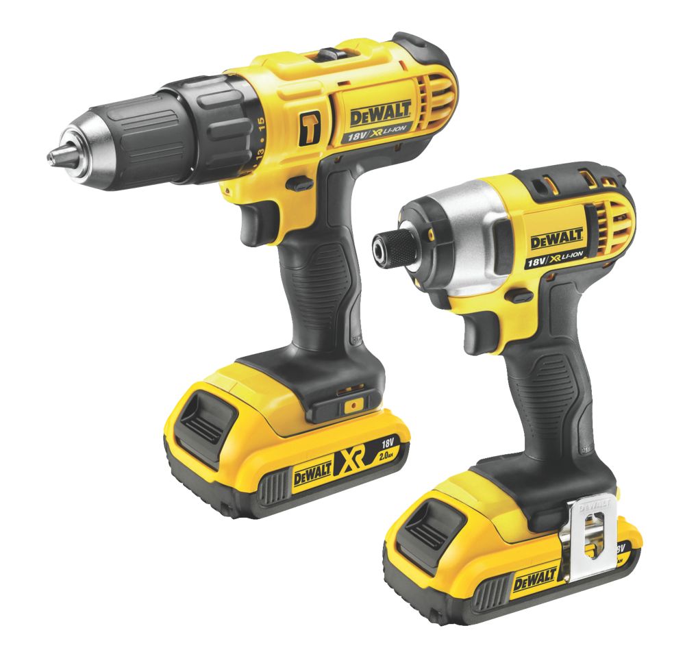 DeWalt DCZ298D2T-SFGB 18V 2 x 2.0Ah Li-Ion XR  Cordless Combi Drill & Impact Driver Twin Pack