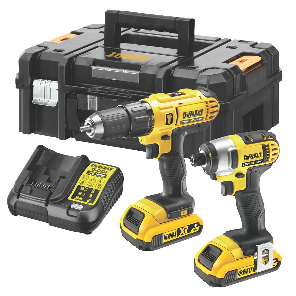 DeWalt DCZ298D2T-SFGB 18V 2 x 2.0Ah Li-Ion XR  Cordless Combi Drill & Impact Driver Twin Pack