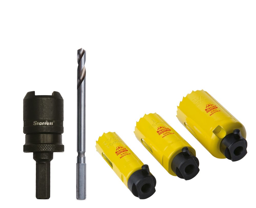 Starrett Kwik-Change 3-Saw Multi-Material Fast Cut Electricians Holesaw Set