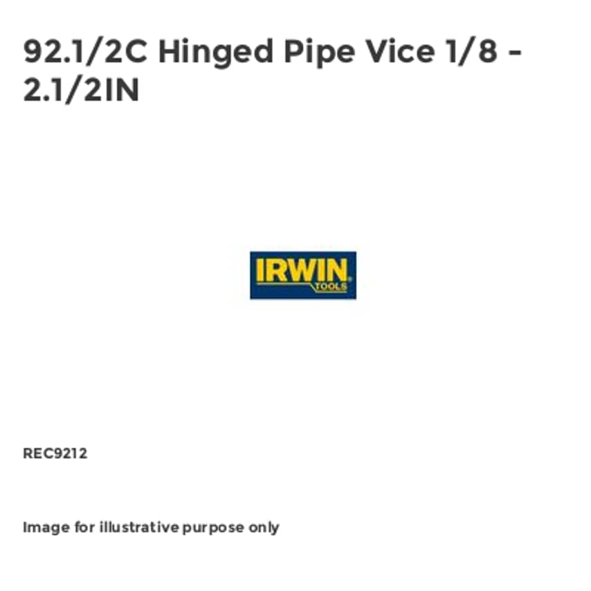 92.1/2C Hinged Pipe Vice 1/8 - 2.1/2IN