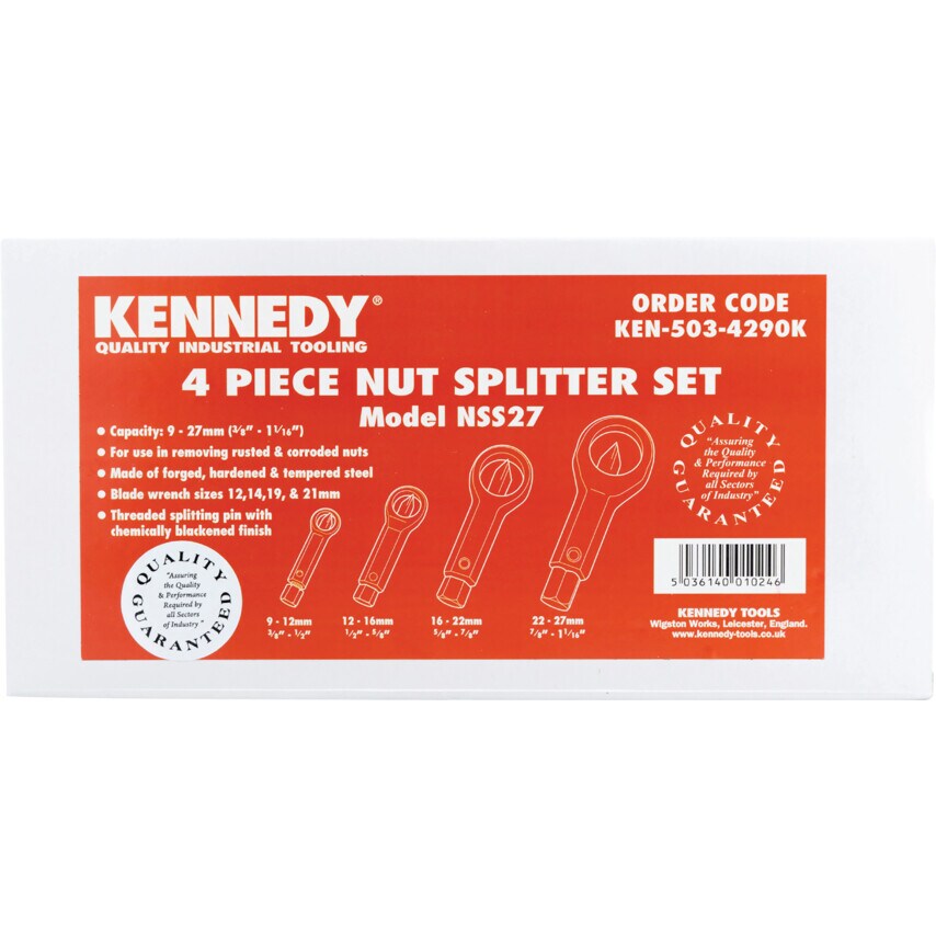 9-27mm Steel Nut Splitters (4-Set)