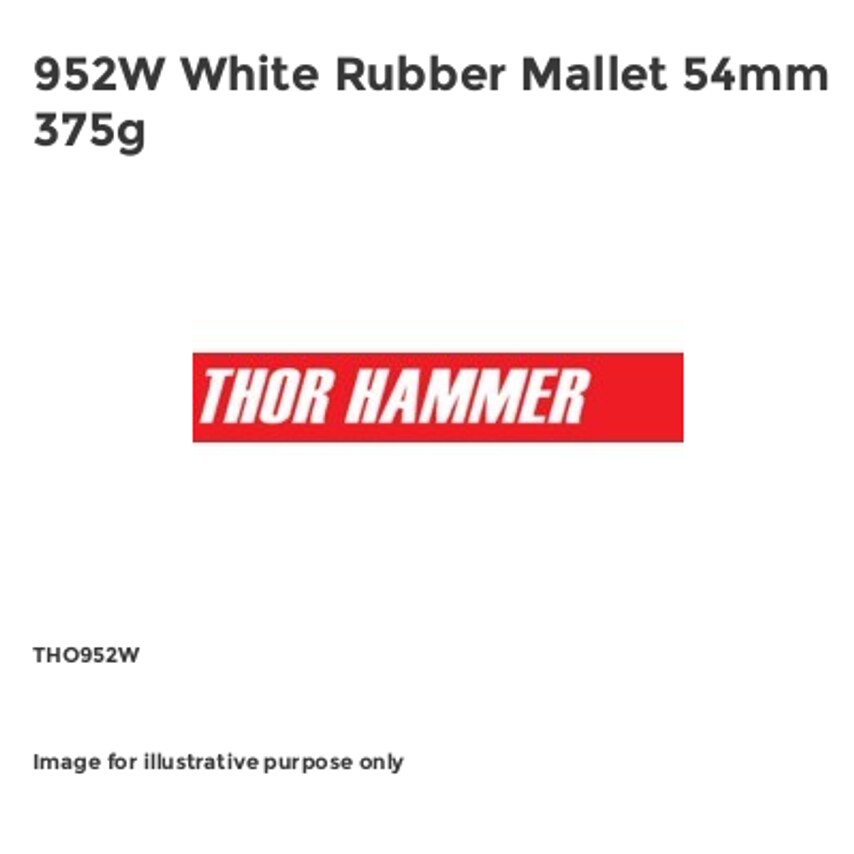 952W White Rubber Mallet 54mm 375g