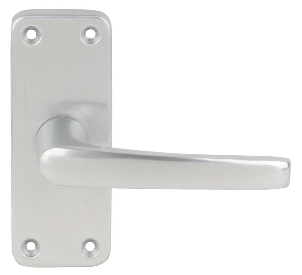 Smith & Locke Contract Fire Rated Latch Lever Door Handle Pair Satin Anodised Aluminium