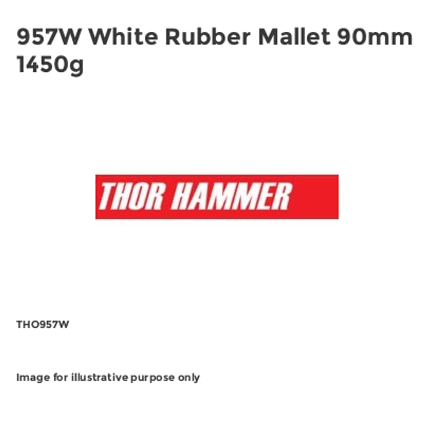 957W White Rubber Mallet 90mm 1450g