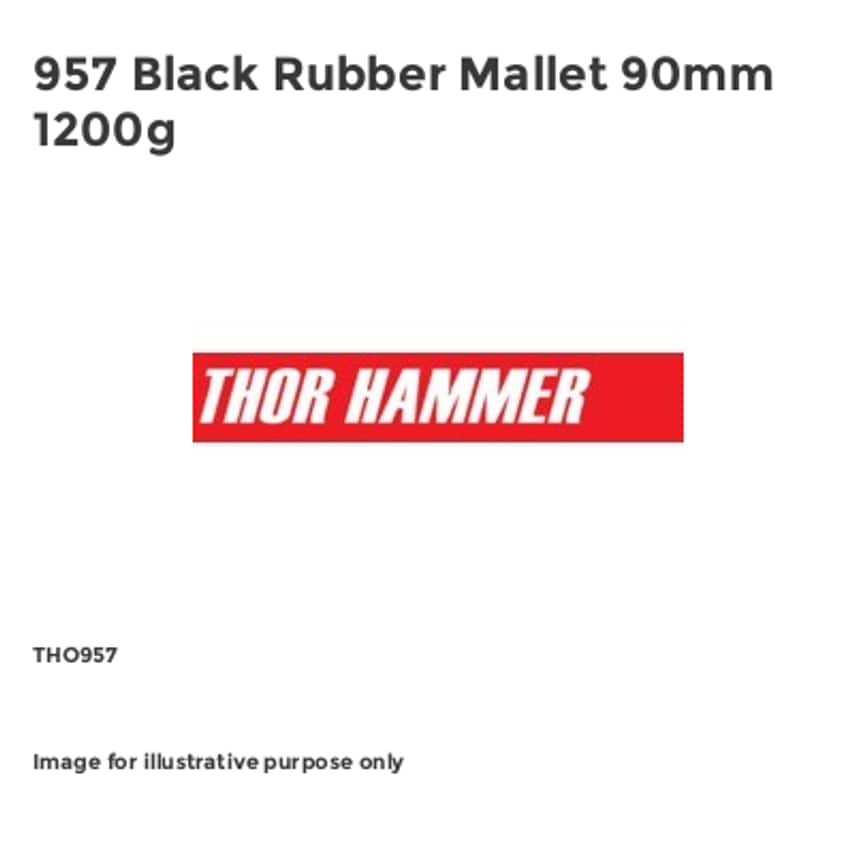 957 Black Rubber Mallet 90mm 1200g