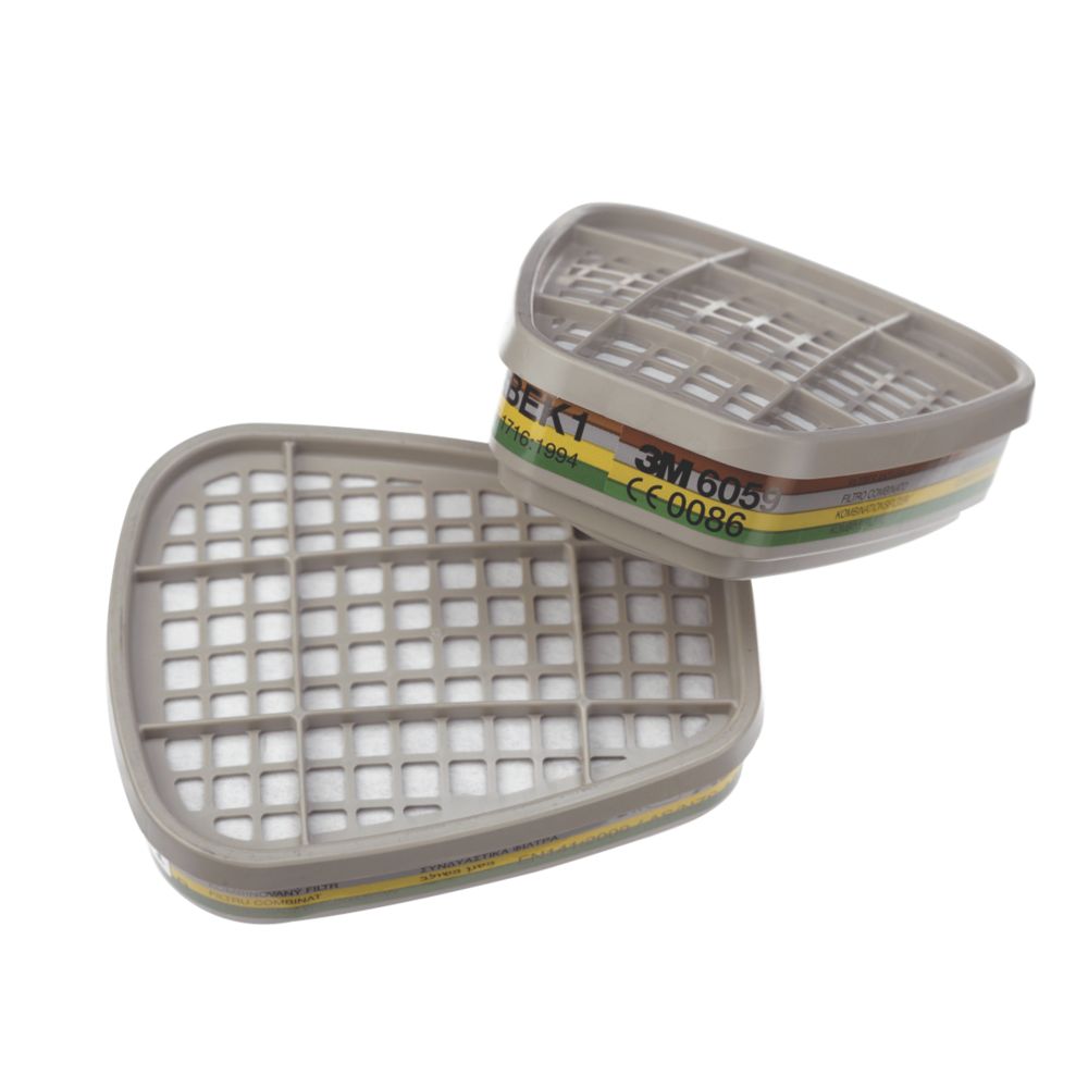 3M 6059 Reusable Respiratory Filters A1B1E1K1 2 Pack