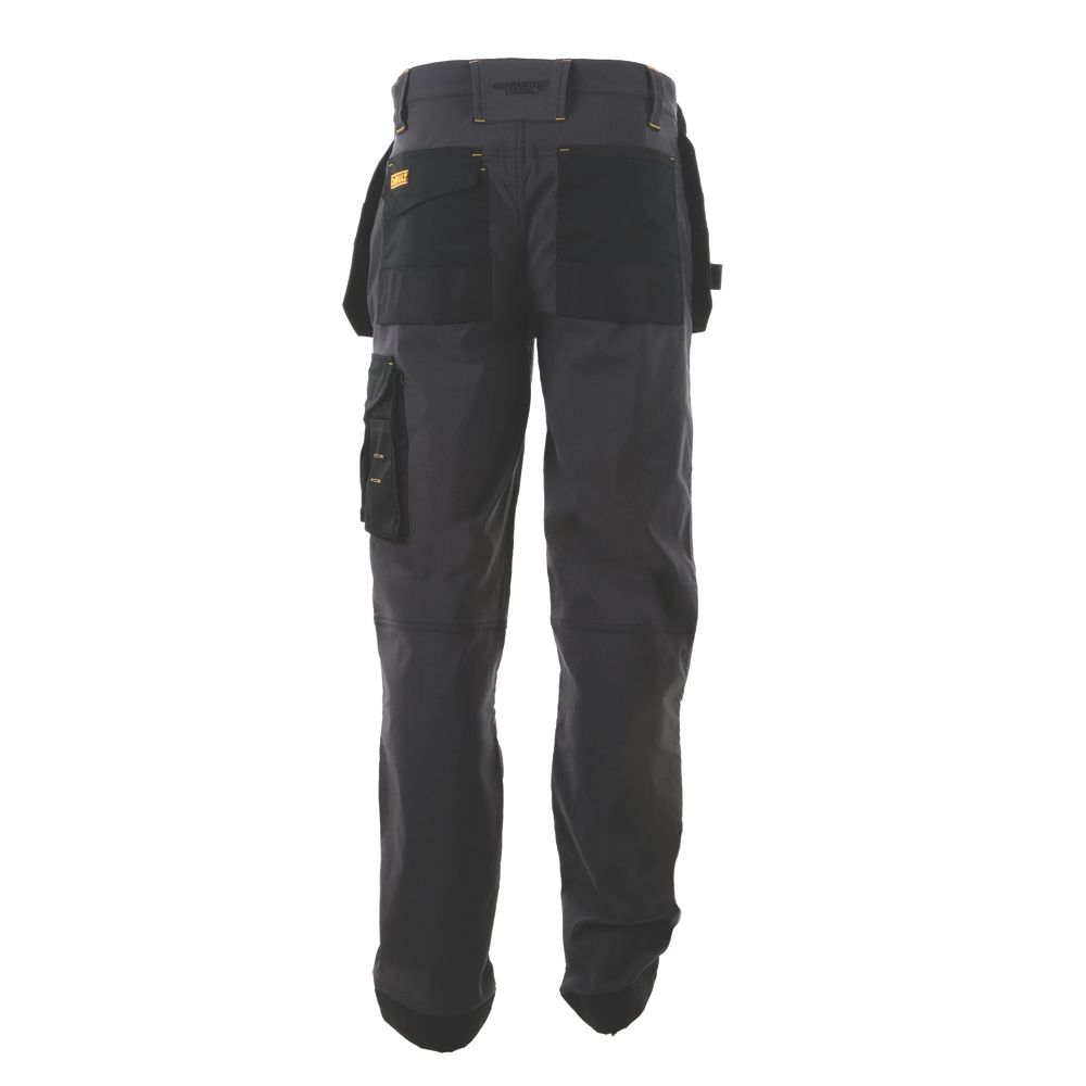 DeWalt Memphis Work Trousers Grey/Black 30" W 33" L