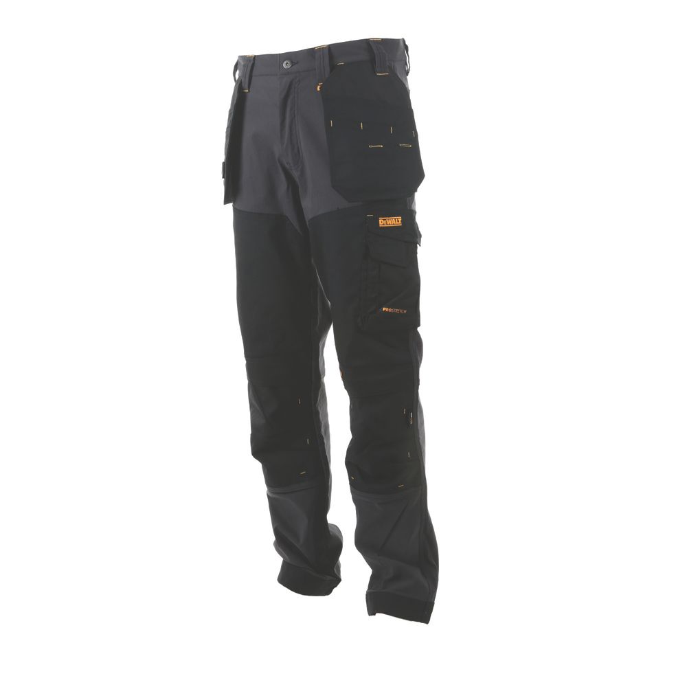 DeWalt Memphis Work Trousers Grey/Black 30" W 33" L