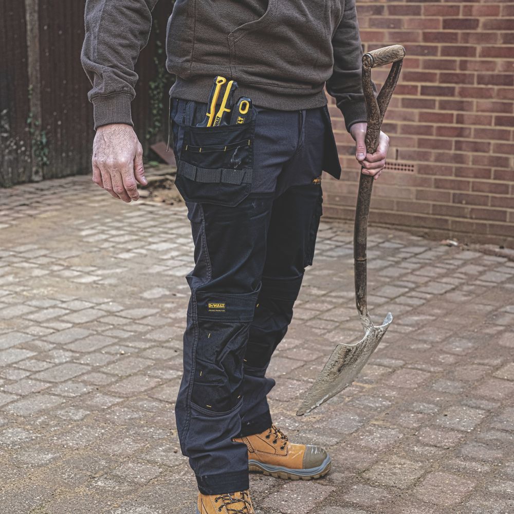 DeWalt Memphis Work Trousers Grey/Black 30" W 33" L