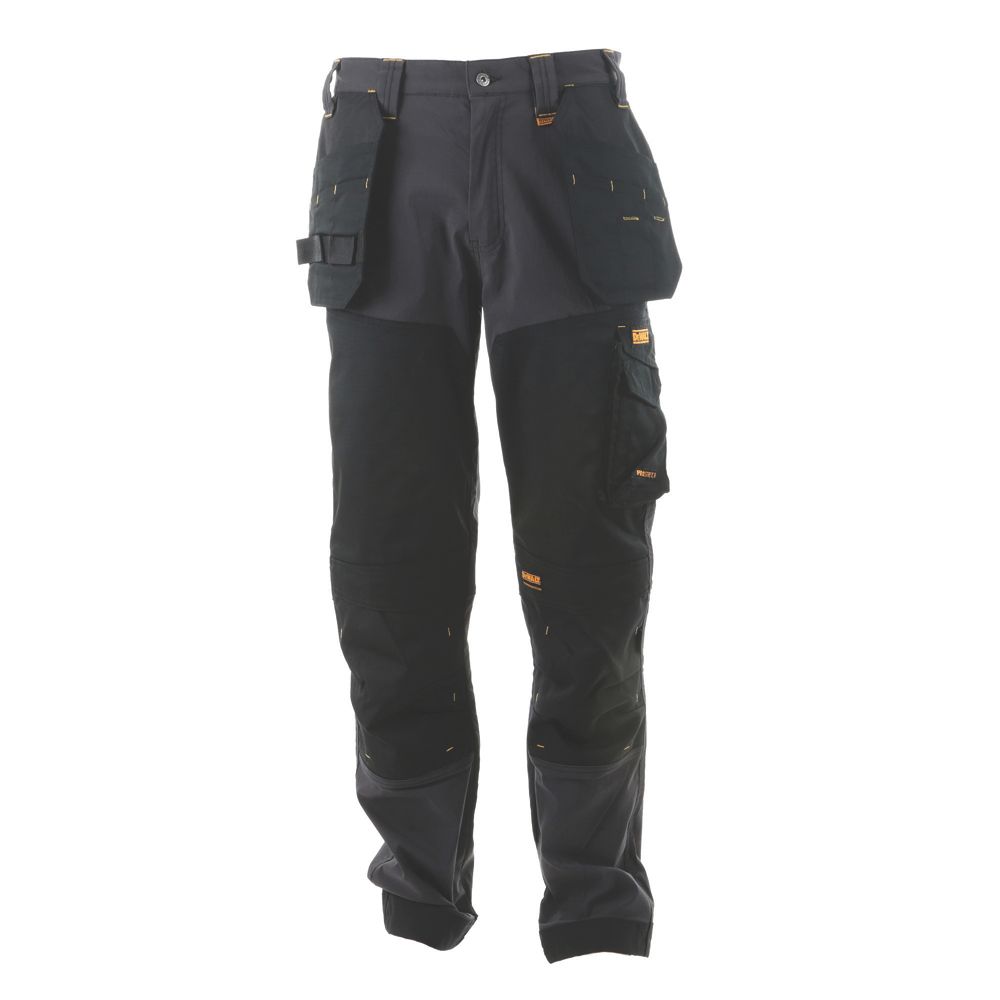 DeWalt Memphis Work Trousers Grey/Black 30" W 33" L