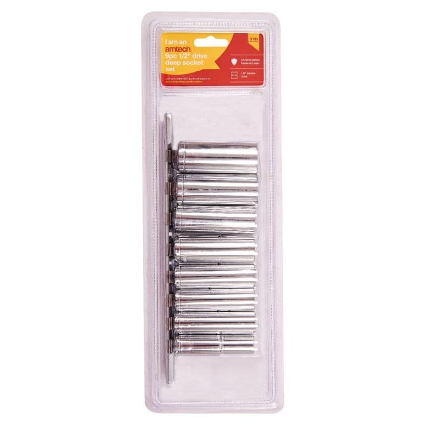 9 Piece 1/2 Metric Deep Socket Set