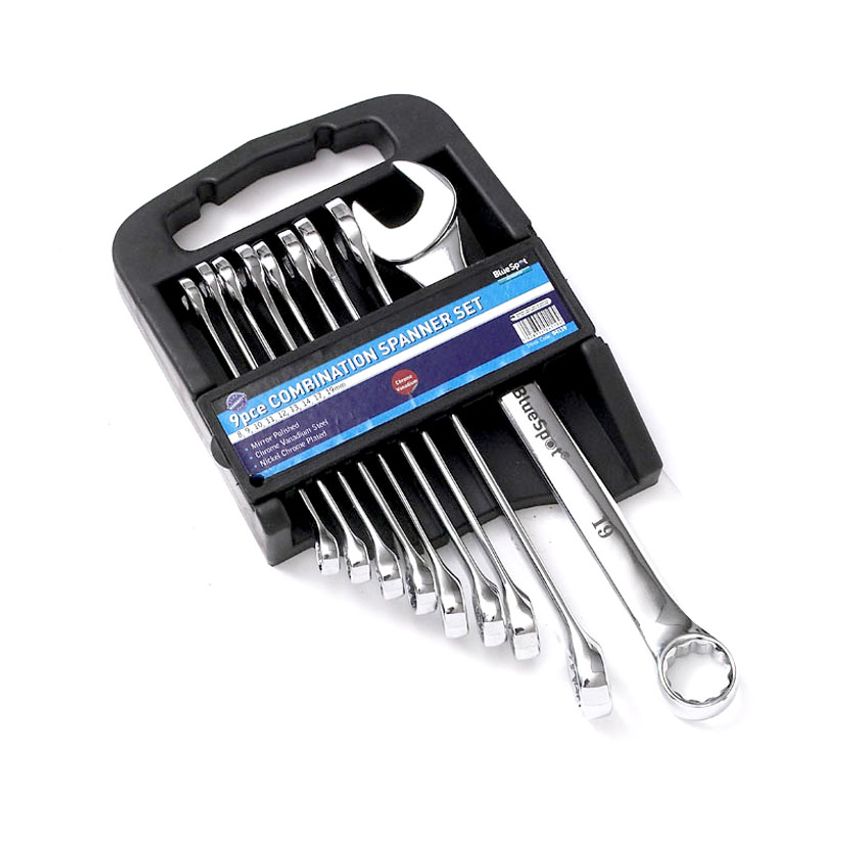 9 Piece Chrome Vanadium Metric Combination Spanner Set (8-19MM)