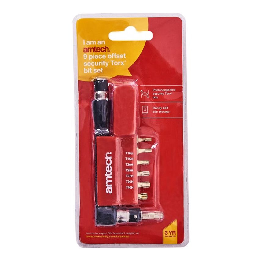 9 Piece Offset Tamper Proof TORX Bit Set
