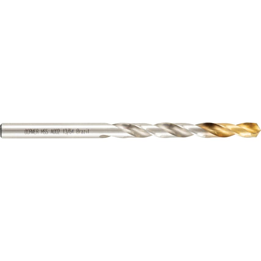 A002 13/64" HSS Straight Shank Jobber Drills - TiN Tipped
