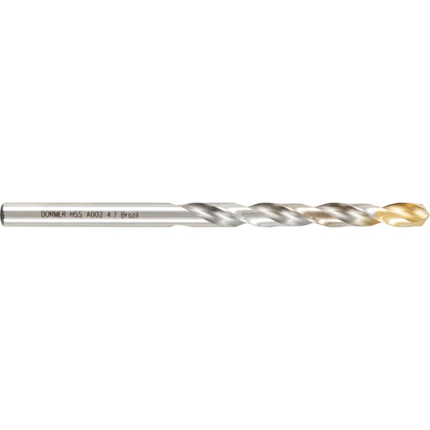 A002 4.70MM HSS Straight Shank Jobber Drills - TiN Tipped