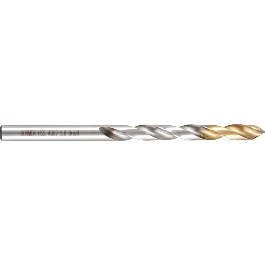 A002 5.80MM HSS Straight Shank Jobber Drills - TiN Tipped