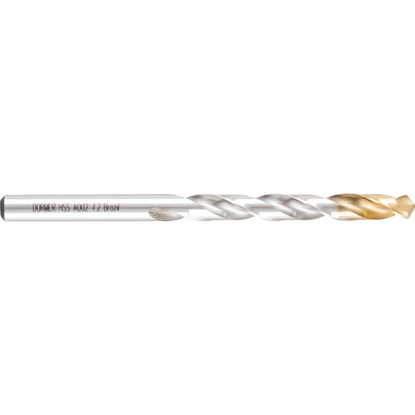 A002 7.20MM HSS Straight Shank Jobber Drills - TiN Tipped