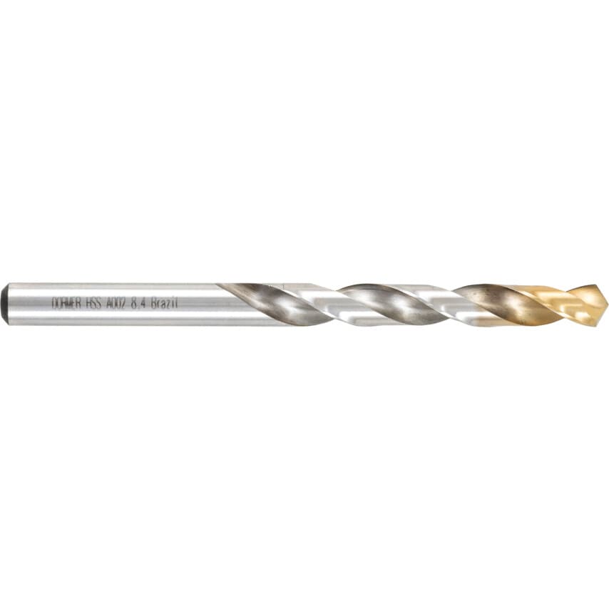 A002 8.40MM HSS Straight Shank Jobber Drills - TiN Tipped
