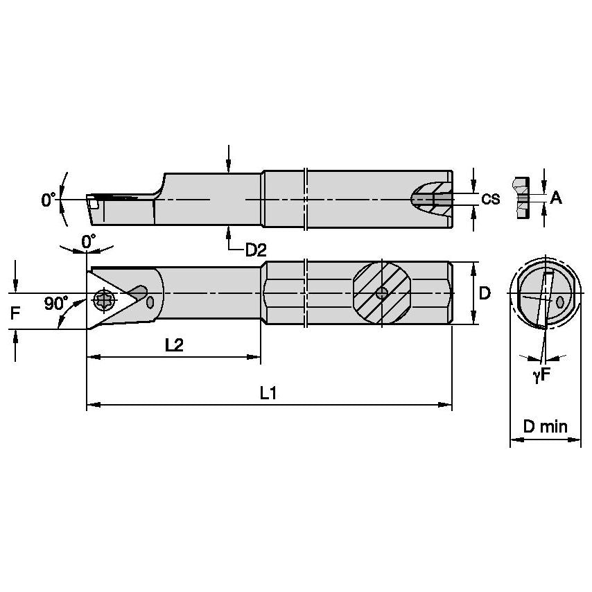 A0506STFPR18 S Clamping Boring Bar D0.38 L5