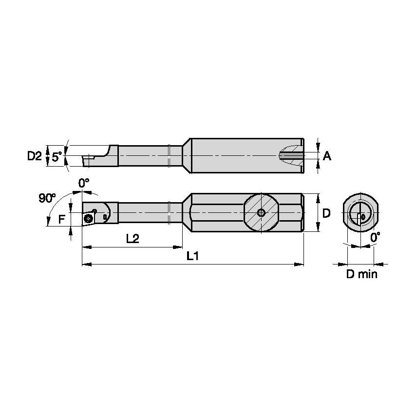 A0510ESCFDRS412 S Clamping Boring Bar D10, 0MM