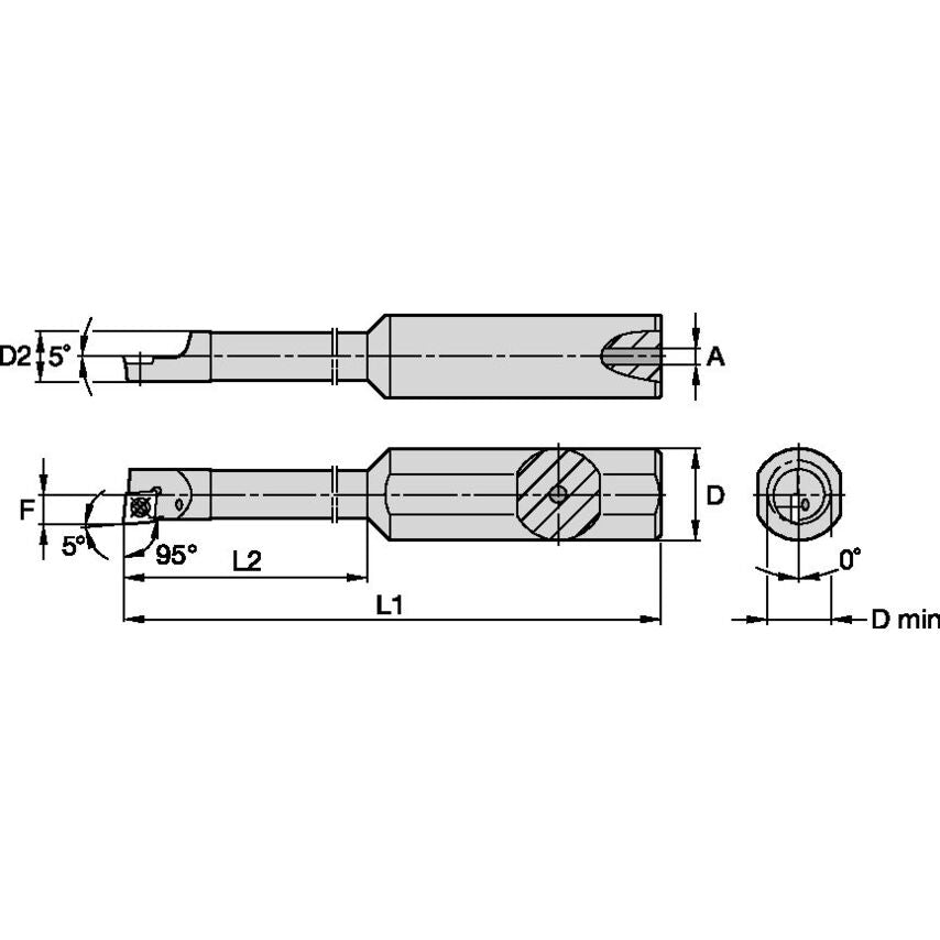 A0510ESCLDRS412 S Clamping Boring Bar D10, 0MM