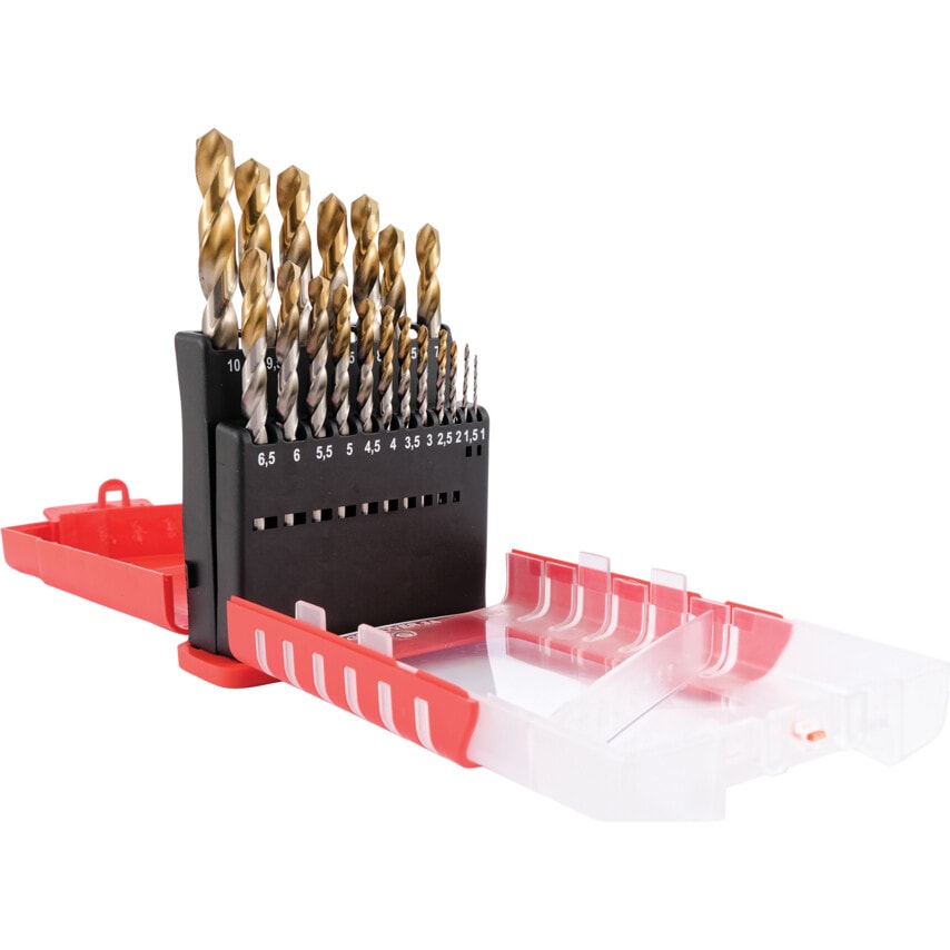 A087 Set 201 HSS-Tin Jobber Drills (19-Pce) DIN 338
