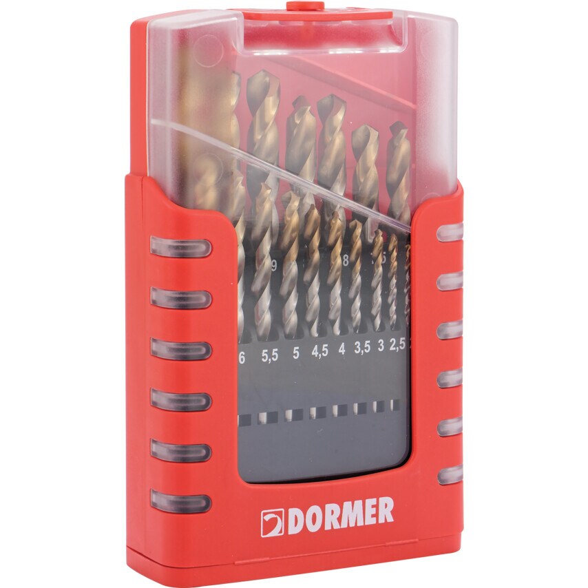 A087 Set 201 HSS-Tin Jobber Drills (19-Pce) DIN 338