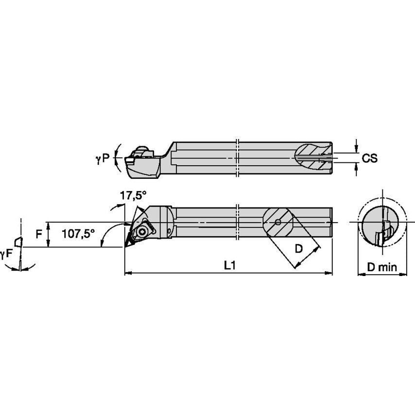 A08NKQCR05 Top Notch Boring Bar D0.50 L8.