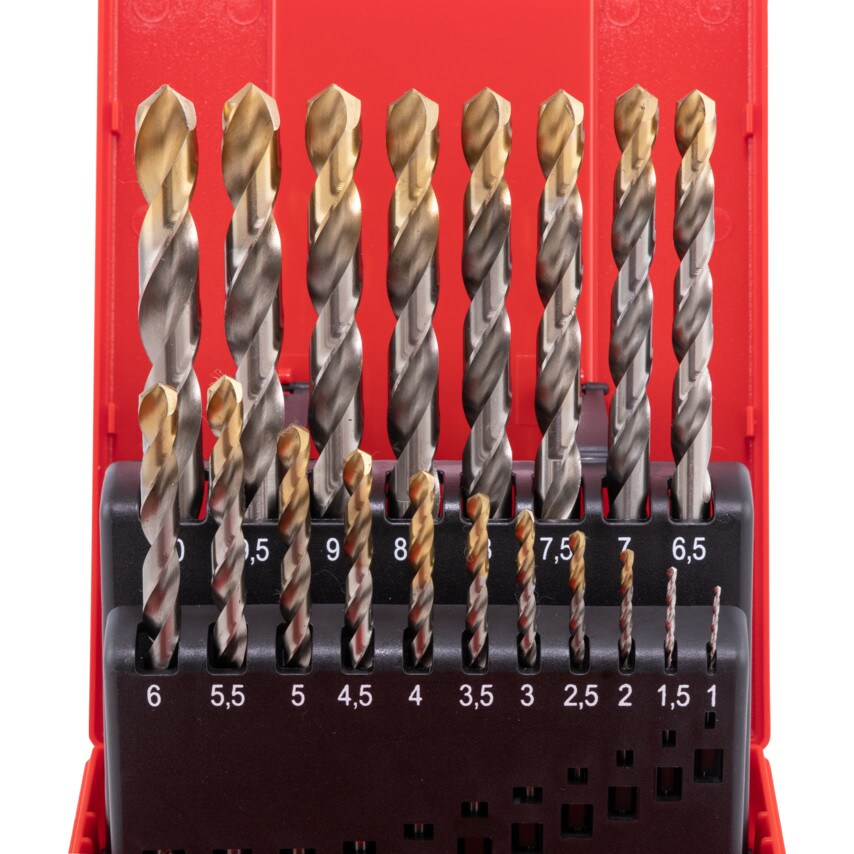 A095 Set 201 HSS-Tin Jobber Drills (19-Pce)