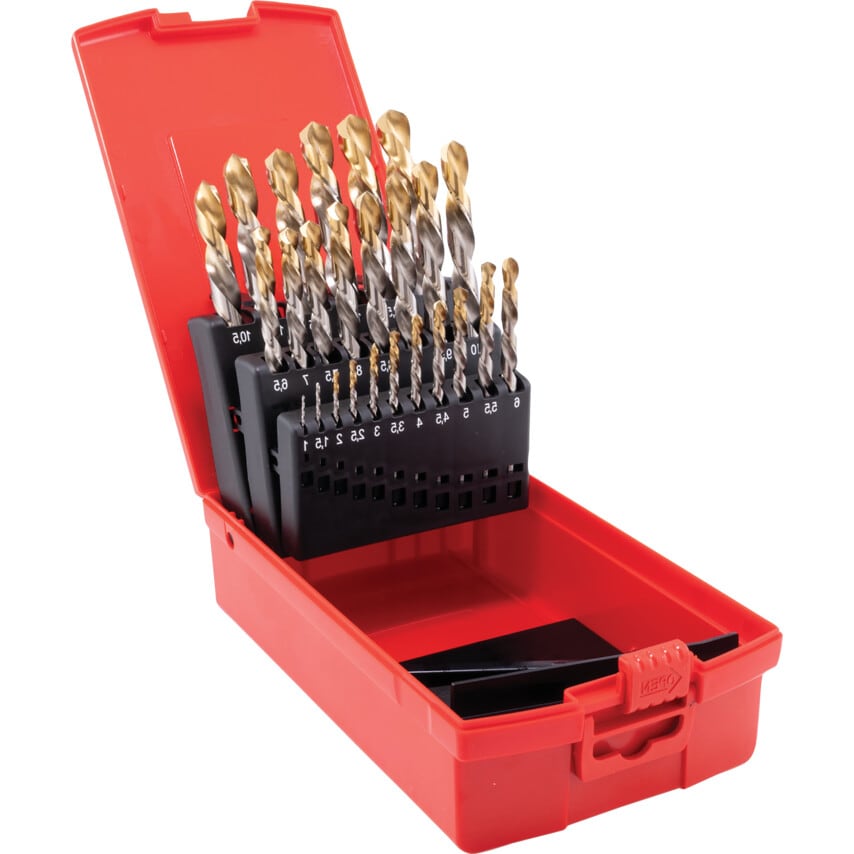 A095 Set 204 HSS-Tin Jobber Drills (25-Pce)