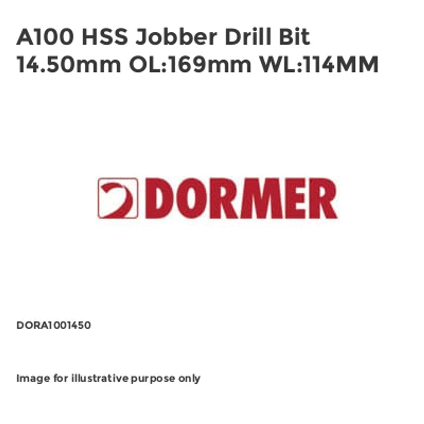A100 HSS Jobber Drill Bit 14.50mm OL:169mm WL:114MM