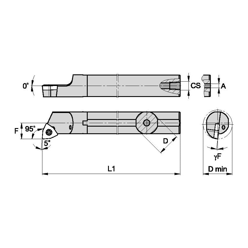 A10KSWLCR04 S Clamping Boring Bar D10, 0MM