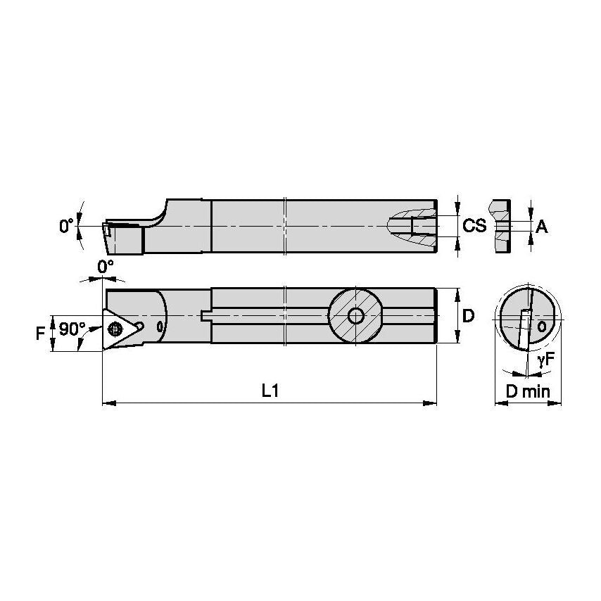 A10SSTFPR2 S Clamping Boring Bar D0.63 L1