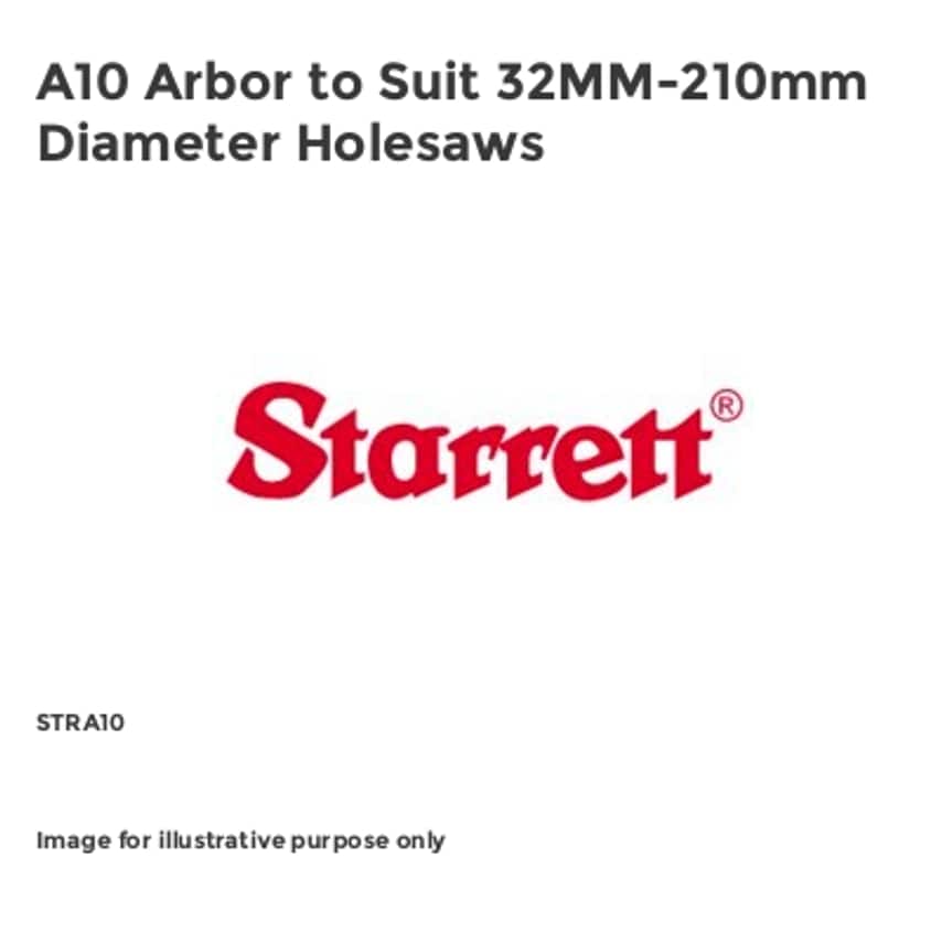 A10 Arbor to Suit 32MM-210mm Diameter Holesaws STRA10