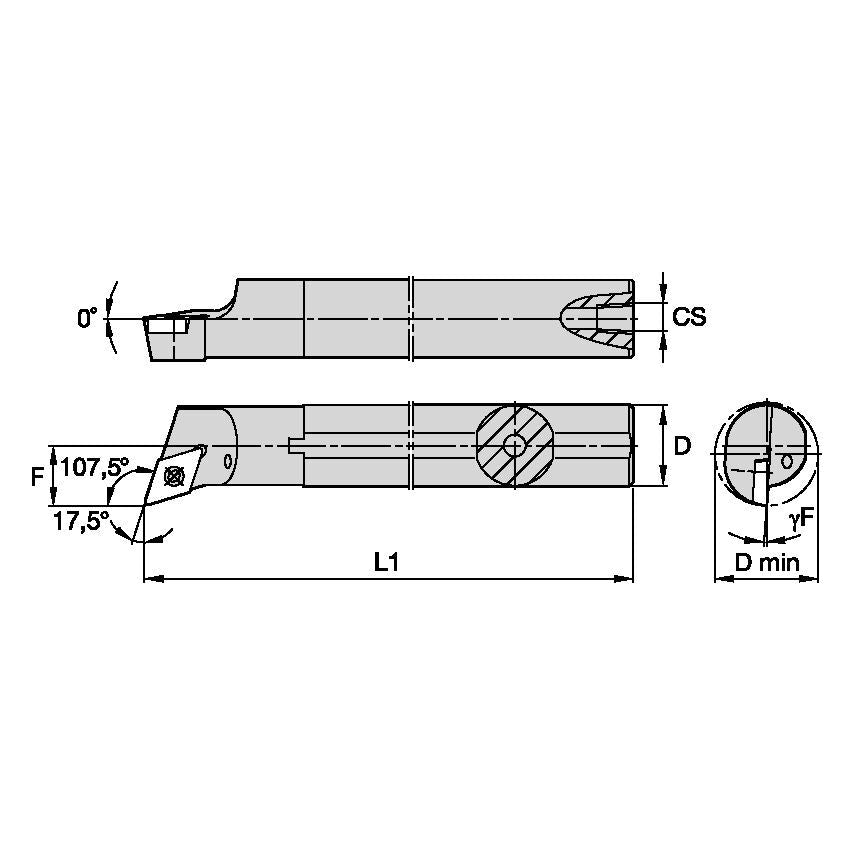 A16RSDQPR07 S Clamping Boring Bar D16, 0MM