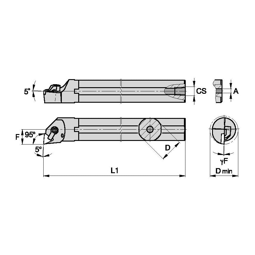 A16TCTLPL3 C Clamping Boring Bar D1.00 L1