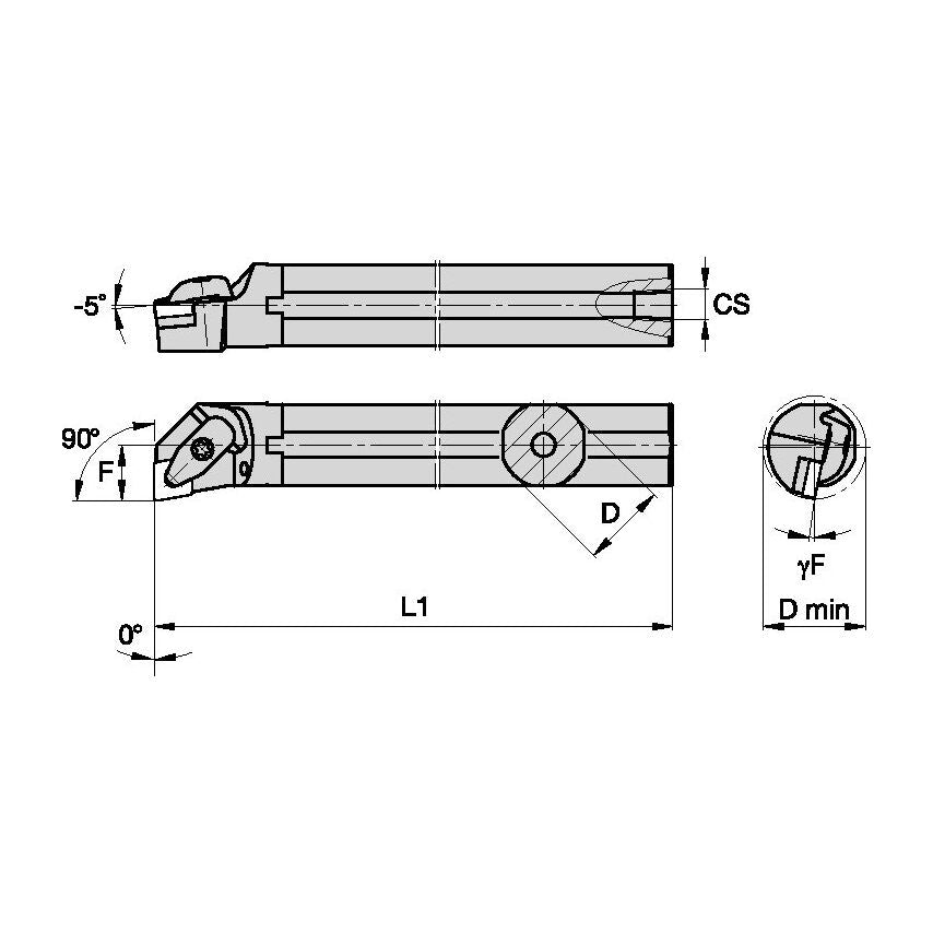 A16TDCFNR4KC3 D Clamping Boring Bar D1.00 L1