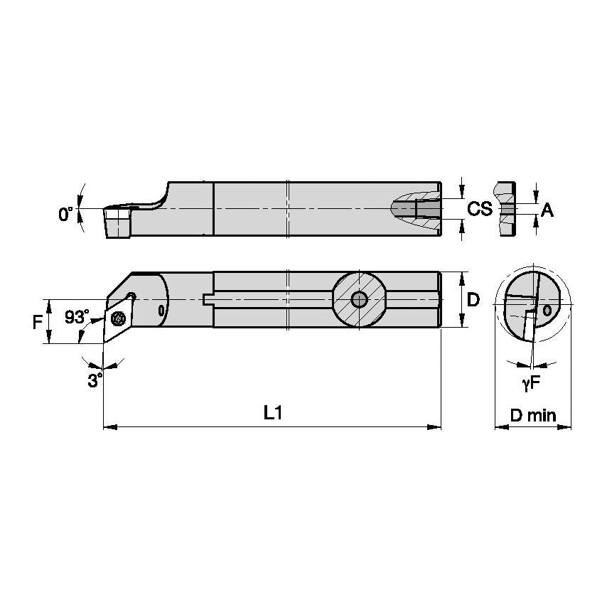 A16TSDUCL3 S Clamping Boring Bar D1.00 L1