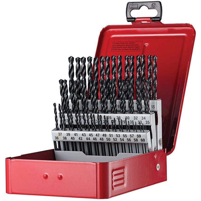 A190 NO.12 (60 Piece) Jobber Drill Set Metal Case
