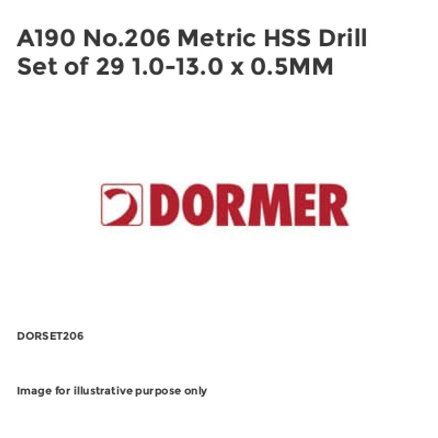 A190 No.206 Metric HSS Drill Set of 29 1.0-13.0 x 0.5MM