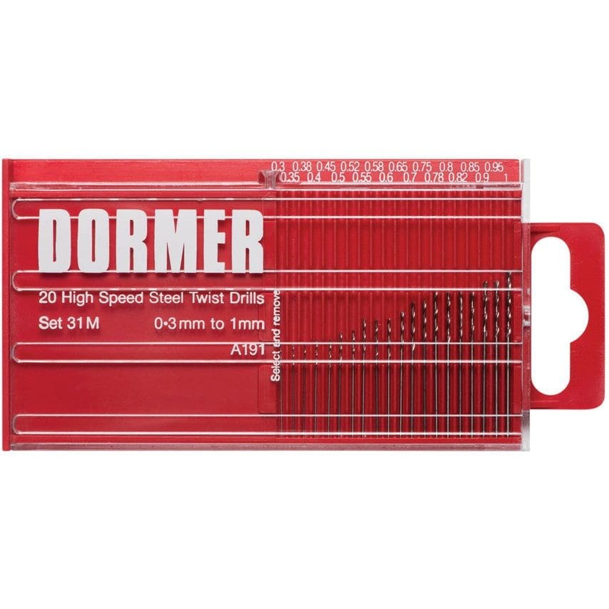 A191 NO.31M (20 Piece) Jobber Drill Set Plastic Cont