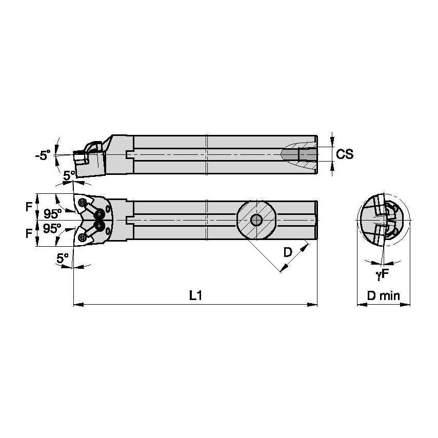 A20MWLNR4D M Clamping Boring Bar D1.25 L1
