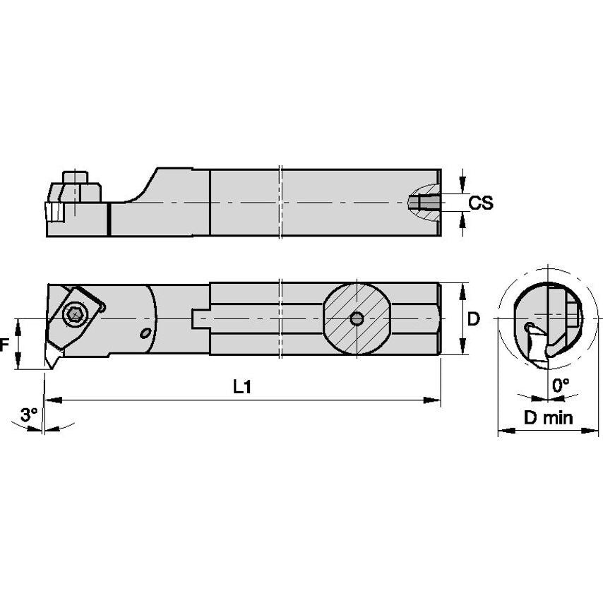 A20NER3 Top Notch Boring Bar D1.25 L14