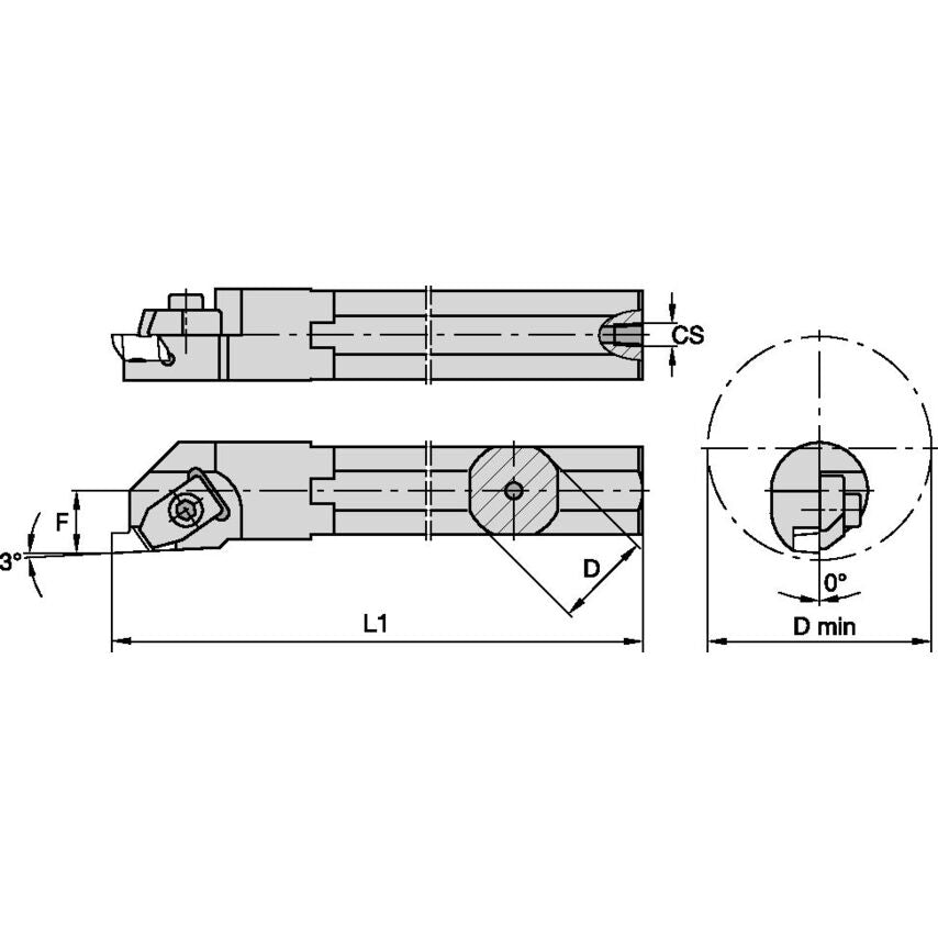A24UNSL3 Top Notch Boring Bar D1.50 L14
