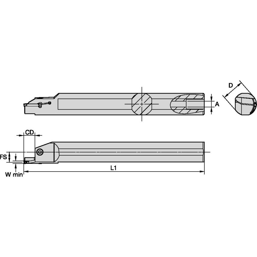 A25RA4SAR2S12M026036 A4 Boring Bar D25, 0MM L201, 5MM