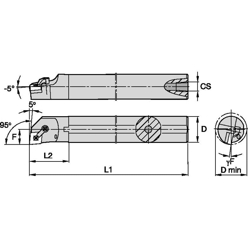 A25RMCLNL12 M Clamping Boring Bar D25, 0MM