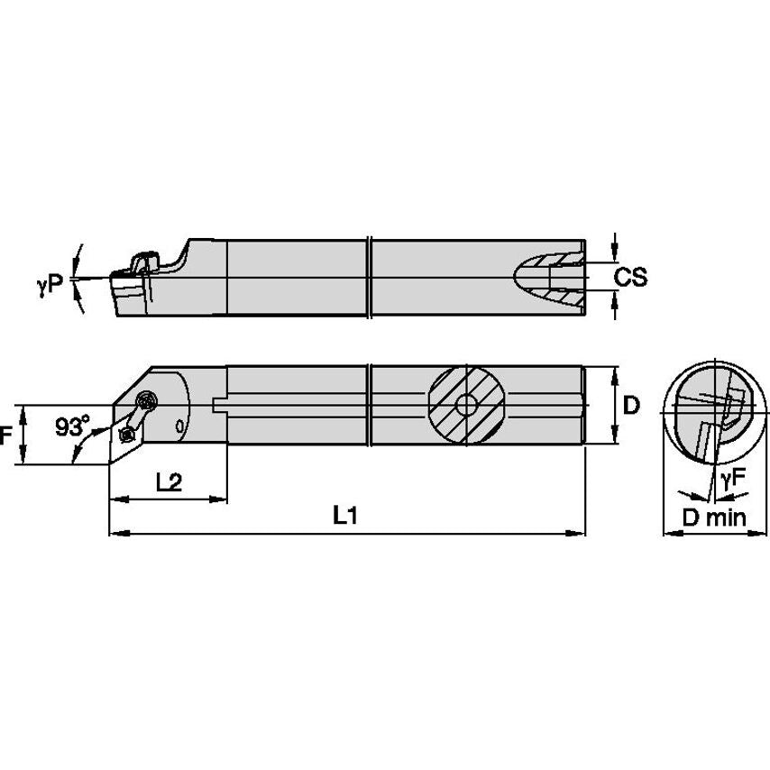 A25RMDUNR11 M Clamping Boring Bar D25, 0MM