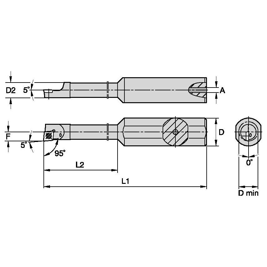 A3206XSCLDR121 S Clamping Boring Bar D0.38 L2